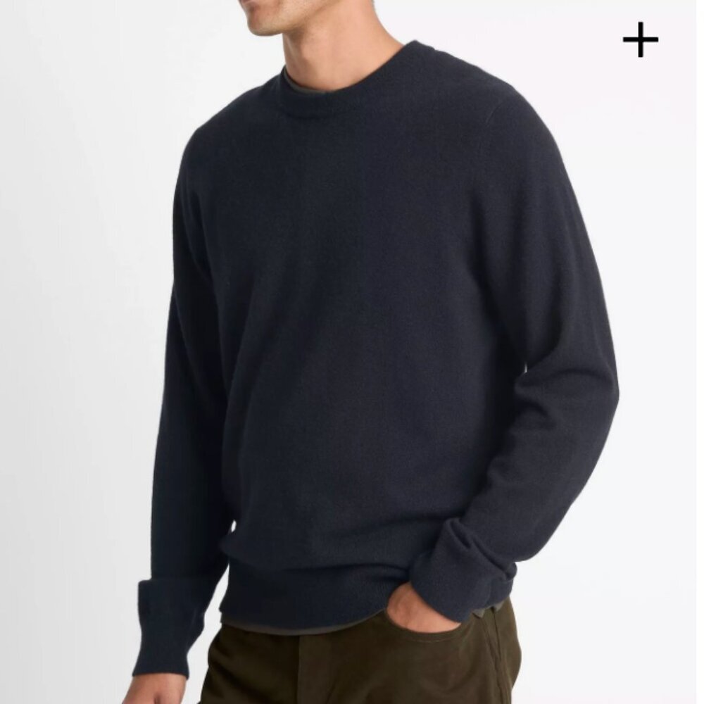 Vince Cashmere Crew Neck Sweater in Coastal Blue
